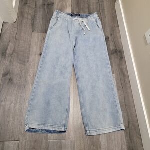 GAP High Rise Wide Leg 100% Cotton Light Blue Casual Pants